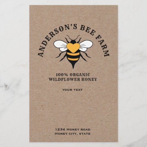 Kraft  vintage bee  honey  design flyer