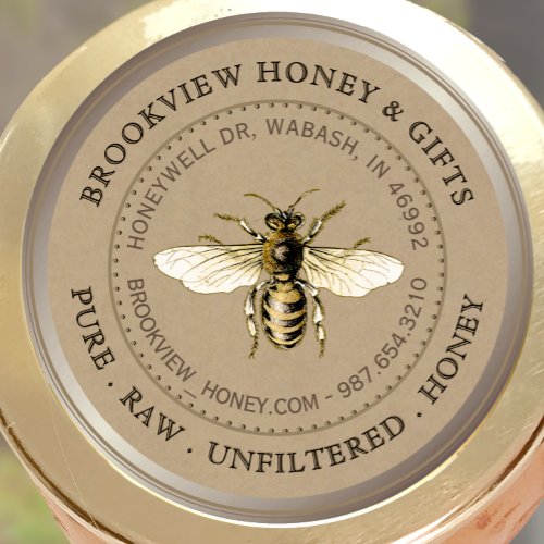 Kraft Vintage Bee Honey Jar Label