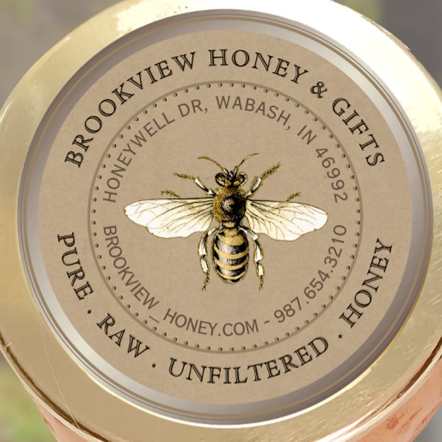 Kraft Vintage Bee Honey Jar Label (Creator Uploaded)