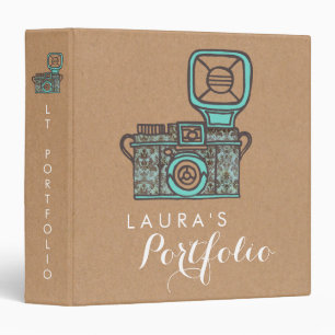 Kraft Vintage Camera Photography Portfolio Binder