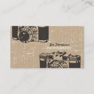 Kraft Vintage Grunge Camera Photography Business Card