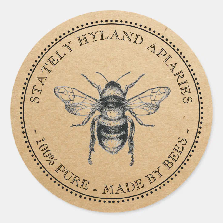 Kraft Vintage Honey Jar Label Zazzle