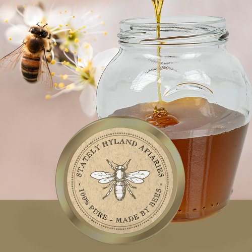 Kraft Vintage Honey Label with Heraldic Bee