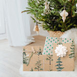 Kraft Watercolor Christmas Green Pine Tree  Wrapping Paper Sheets<br><div class="desc">Kraft Watercolor Christmas Green Pine Tree</div>