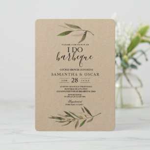 Kraft Watercolor Green Olive Branch Invitation