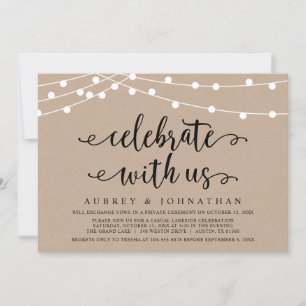 Kraft Wedding Elopement, Celebrate with us Invitation