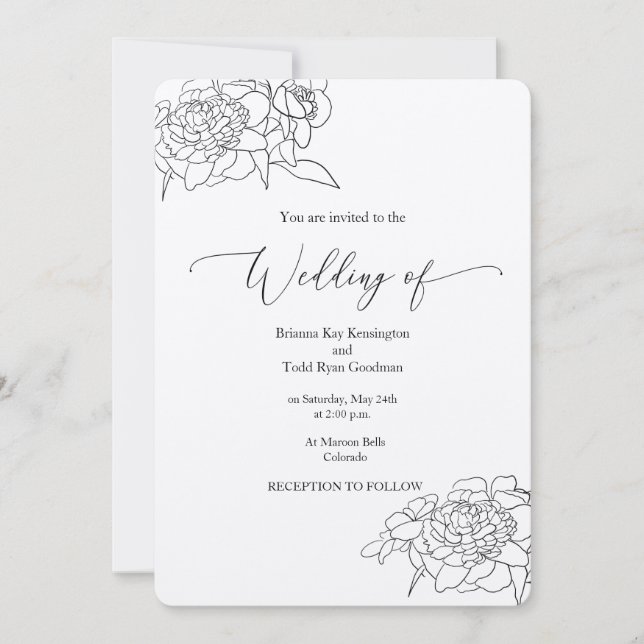 Kraft Wedding Invitation - Rustic Chic (Front)