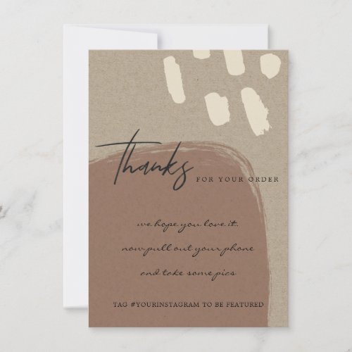 KRAFT WHITE BROWN ABSTRACT CORPORATE BUSINESS LOGO THANK YOU CARD
