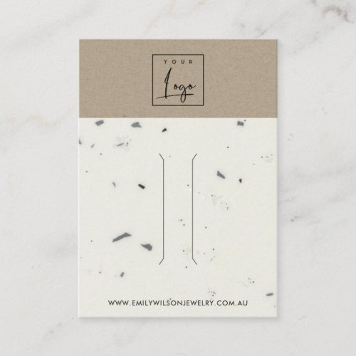 KRAFT WHITE GREY TERRAZZO HAIR CLIP DISPLAY CARD