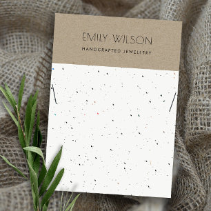 KRAFT WHITE TERRAZZO TEXTURE NECKLACE DISPLAY LOGO BUSINESS CARD