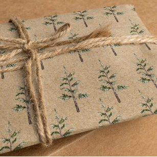 Recyclable Kraft Wrapping Paper 44*100CM Minimalist Christmas