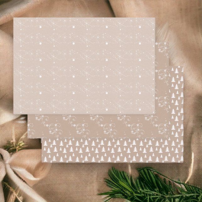 Kraft Winter White Christmas Elegant Wrapping Pape Wrapping Paper Sheets (Creator Uploaded)
