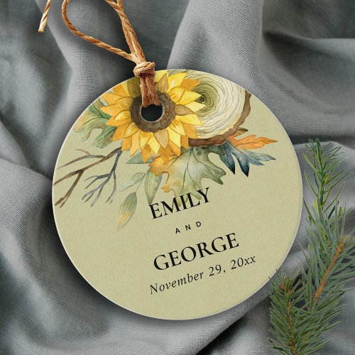 KRAFT YELLOW SUNFLOWER WATERCOLOR FLORAL WEDDING FAVOR TAGS