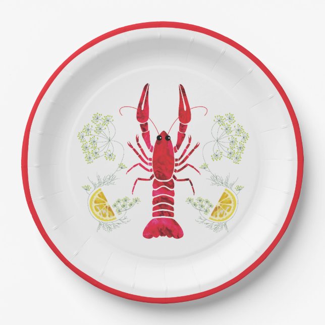 Kräftskiva /Crawfish Boil /Swedish Crayfish Party Paper Plates (Front)