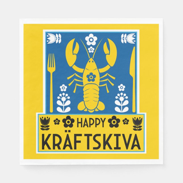 Kräftskiva - Swedish Crayfish Party Napkins (Front)