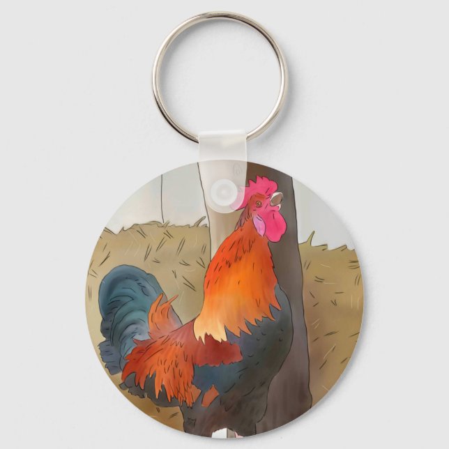 Krähender Hahn Keychain (Front)