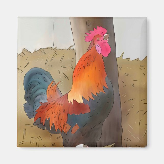 Krähender Hahn  Magnet (Front)