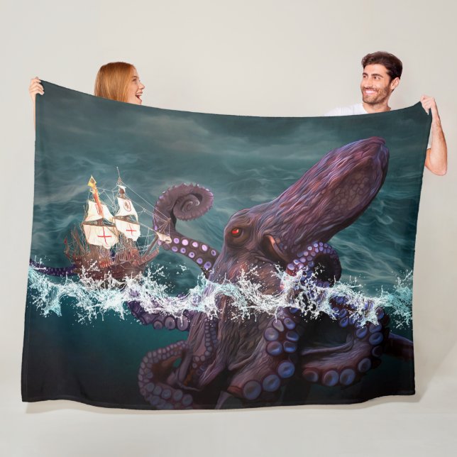 Kraken (2) fleece blanket (In Situ)