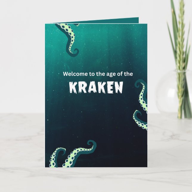 Kraken and Cracking Birthday Card (Front)