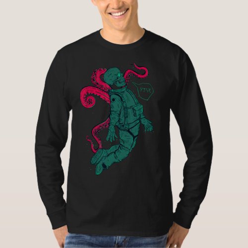 Kraken Astronaut Space Octopus Tentacle In Moon Sk T_Shirt