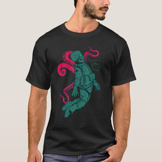 Kraken Astronaut Space Octopus Tentacle In Moon Sk T-Shirt (Front)