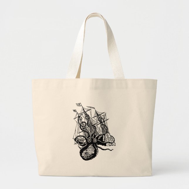 Kraken Attack Large Tote Bag (Front)