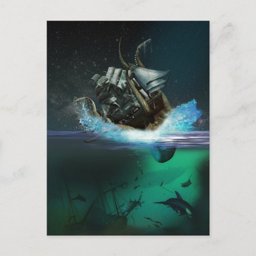 Kraken Attack Postcard