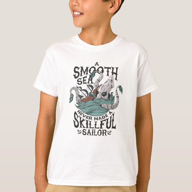 Kraken Attacks Boat T-Shirt (Front)