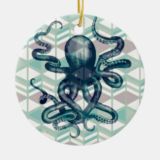 kraken Aztec vintage Ceramic Ornament