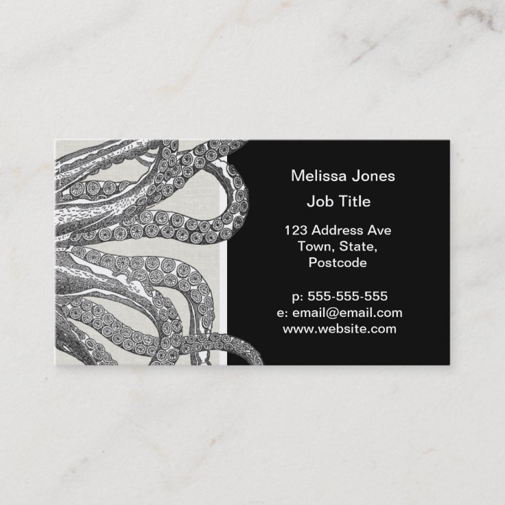 Kraken Black Giant Octopus / Cthulu Business Card Zazzle