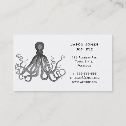 Kraken - Black Giant Octopus / Cthulu Business Card Template