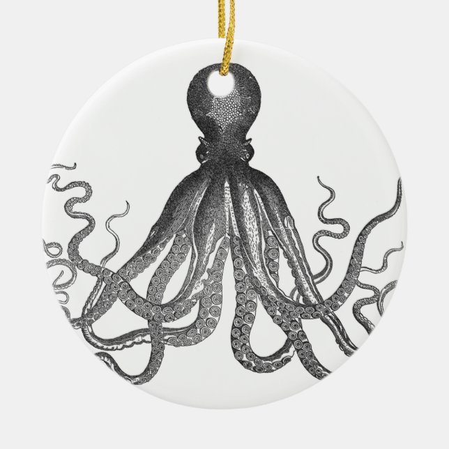 Kraken - Black Giant Octopus / Cthulu Ceramic Ornament (Front)