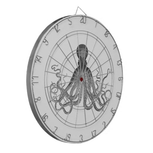Kraken Black Giant Octopus / Cthulu Dart Board Zazzle