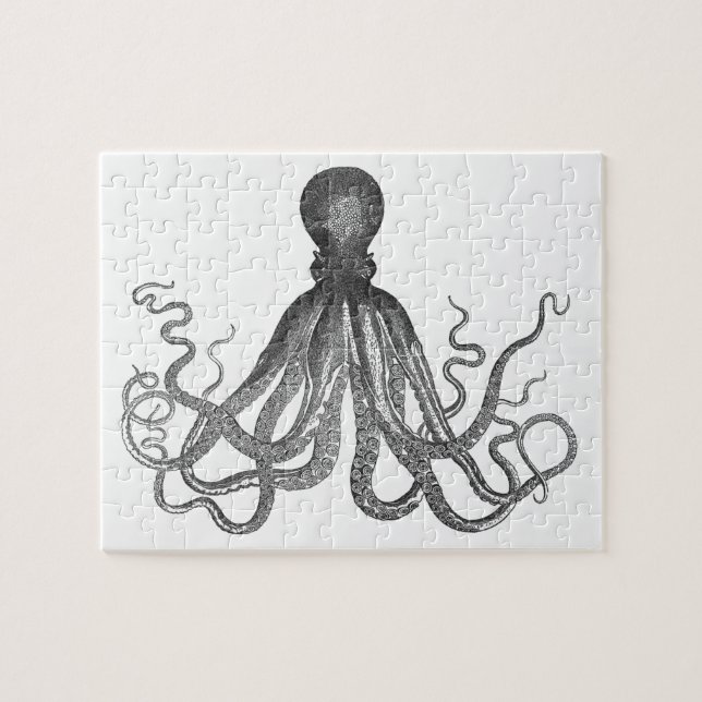 Kraken - Black Giant Octopus / Cthulu Jigsaw Puzzle (Horizontal)
