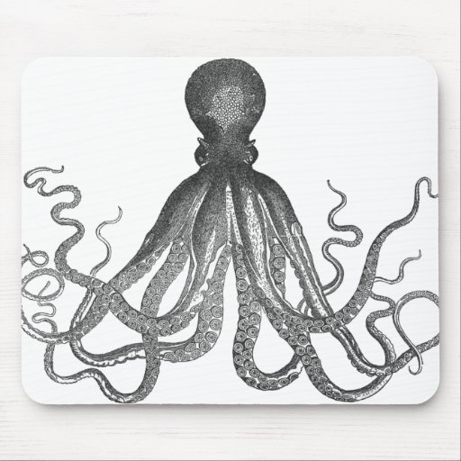 Kraken - Black Giant Octopus / Cthulu Mouse Pad | Zazzle