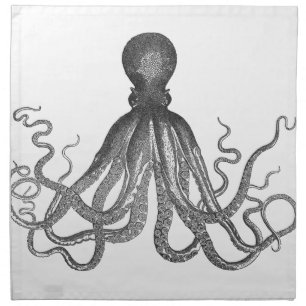 Kraken - Black Giant Octopus / Cthulu Napkin