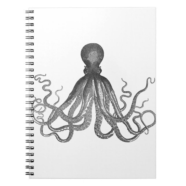 Kraken - Black Giant Octopus / Cthulu Notebook (Front)