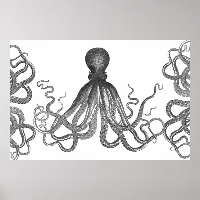 Kraken - Black Giant Octopus / Cthulu Poster (Front)