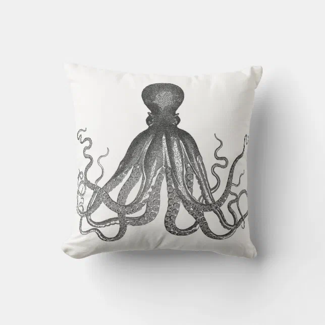 Kraken - Black Giant Octopus / Cthulu Throw Pillow | Zazzle