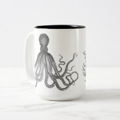 Kraken - Black Giant Octopus / Cthulu Two-Tone Coffee Mug (Front Left)