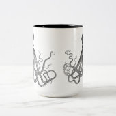 Kraken - Black Giant Octopus / Cthulu Two-Tone Coffee Mug (Center)
