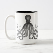 Kraken - Black Giant Octopus / Cthulu Two-Tone Coffee Mug