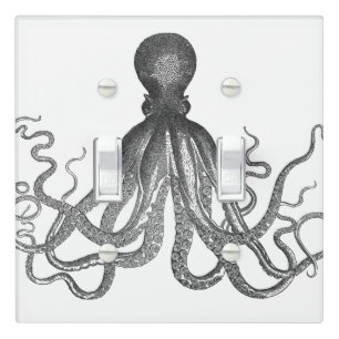 Kraken - Black Giant Octopus Light Switch Cover