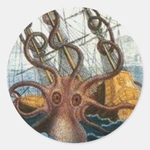 Kraken by Pierre Denys de Montfort, 1801 Classic Round Sticker