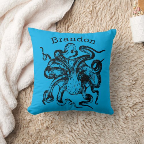 Kraken Personalized Throw Pillow