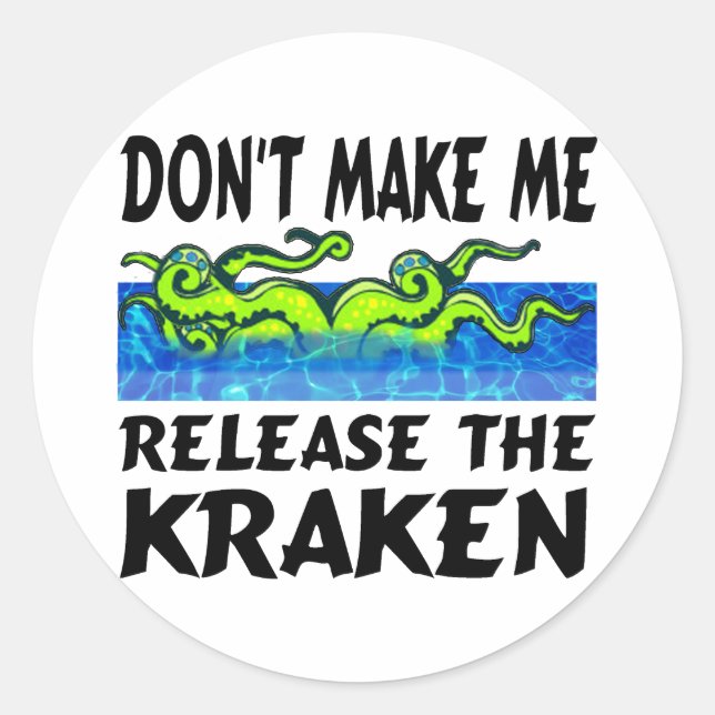 Kraken release the kraken classic round sticker (Front)