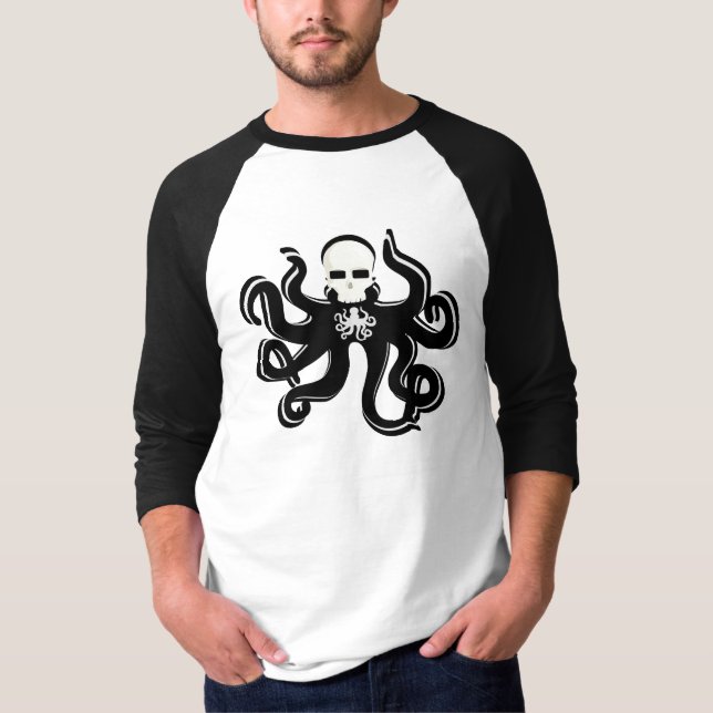 KRAKEN SKULL TATTOO ART PRINT T-Shirt (Front)