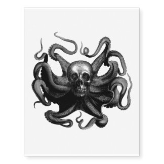 Kraken Skull Temporary Tattoos