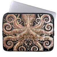 Kraken Steampunk Octopus Ornate Gold and Black