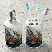 Kraken | Steampunk Vintage Giant Octopus Nautical Soap Dispenser And Toothbrush Holder Kraken | Steampunk Vintage Giant Octopus Nautical Soap Dispenser And Toothbrush Holder